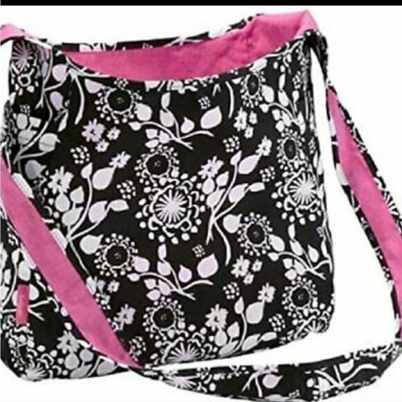 THIRTY-ONE BLACK FLORAL BRUSHSTROKE INSIDE OUT REVERSIBLE TOTE BAG - NWOT - Picture 1 of 12